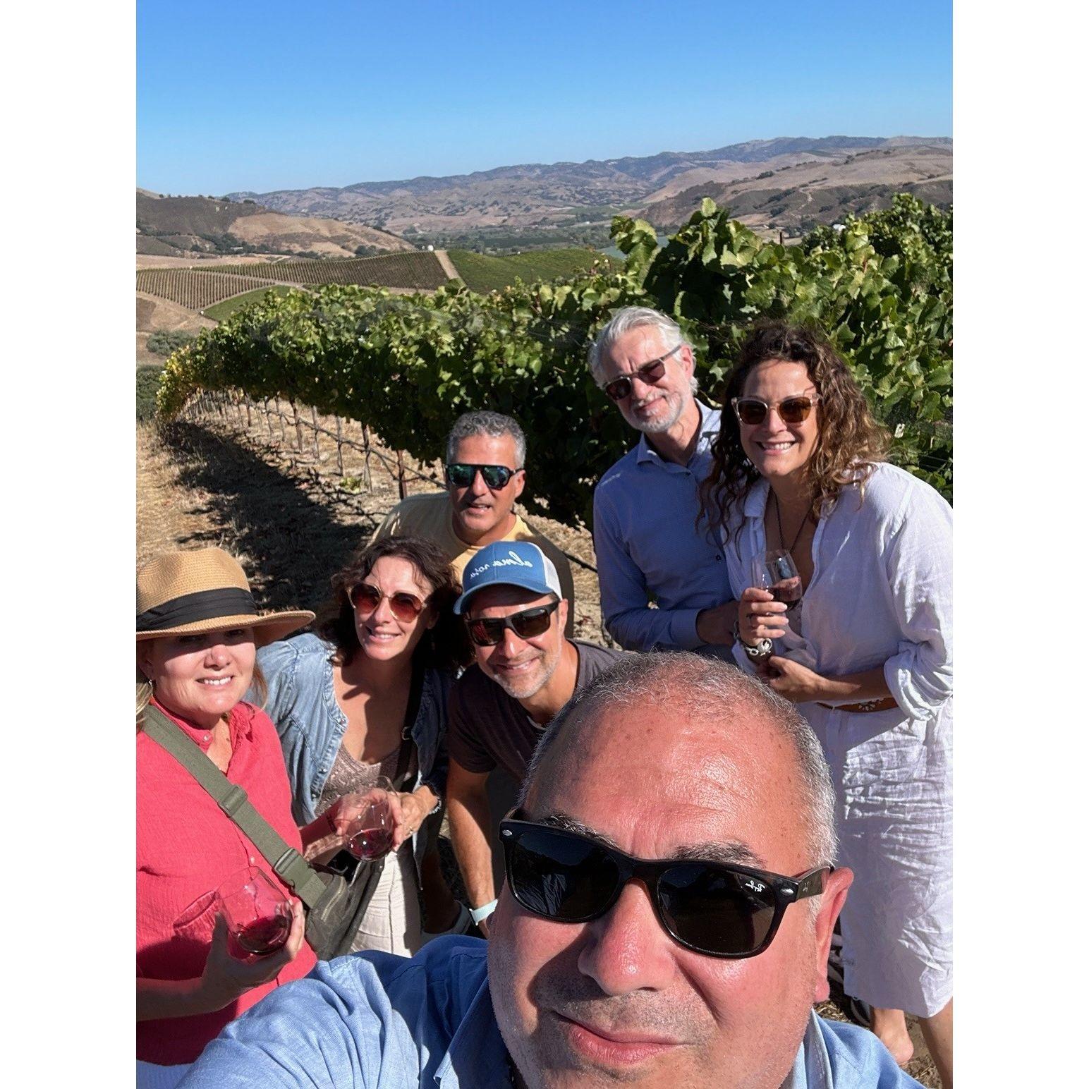 Wine tasting at Alma Rose in Sta Rita Hills with Pete, Deb, Liz and Karl - 2024