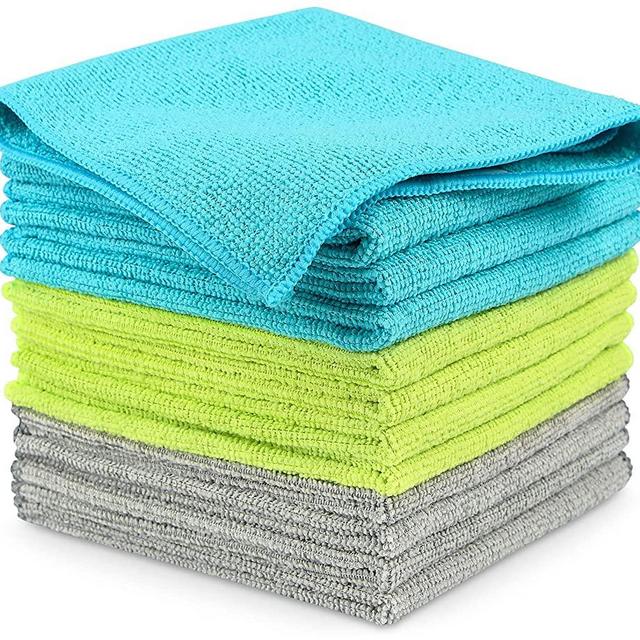 AIDEA Microfiber Cleaning Cloths-12PK, Lint Free Ultra Soft Absorbent (12in.x12in.)