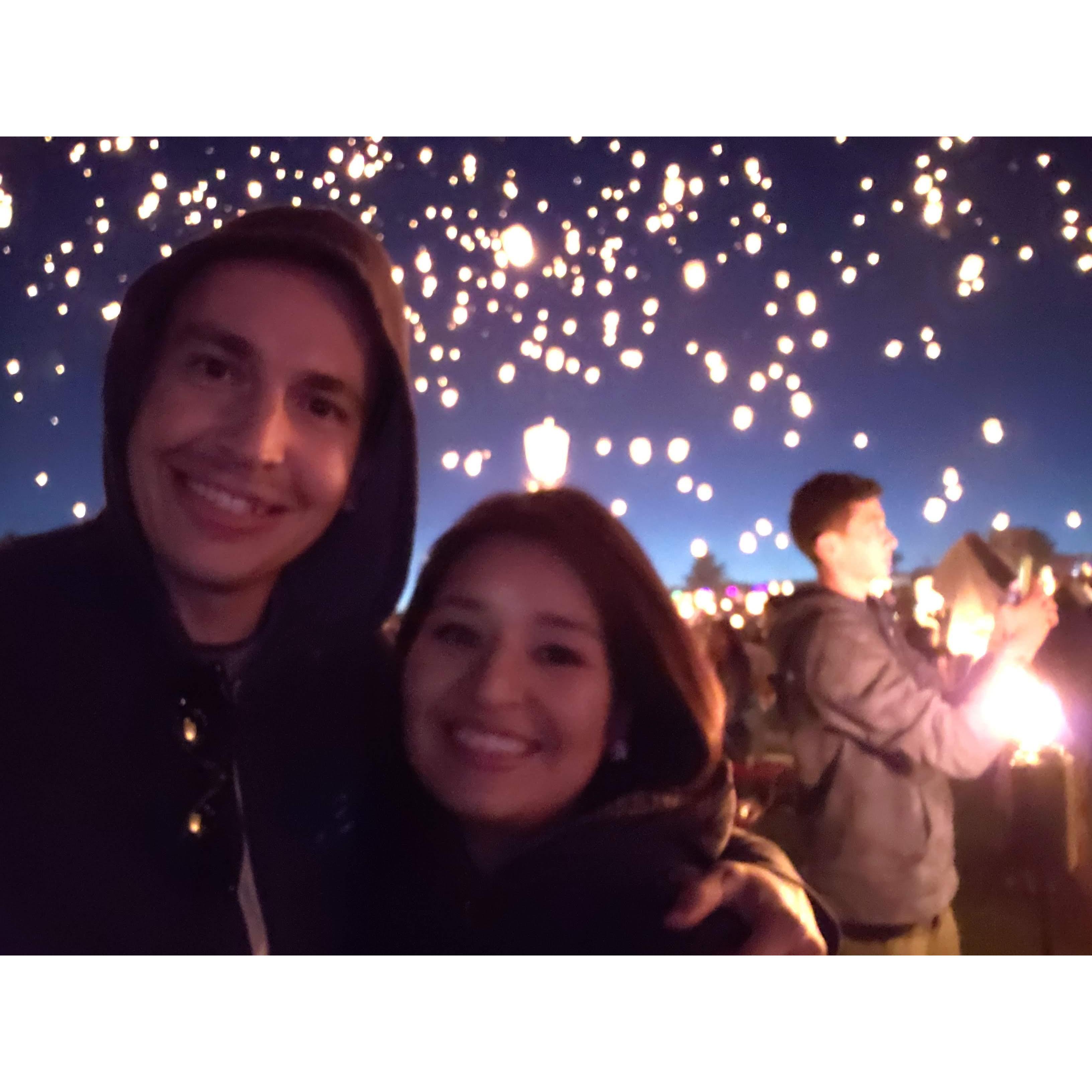 Sending up lantern wishes at The Lights fest