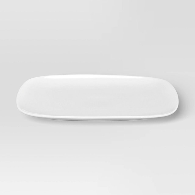 10.25" New Porcelain Square Coupe Dinner Plate - Threshold™