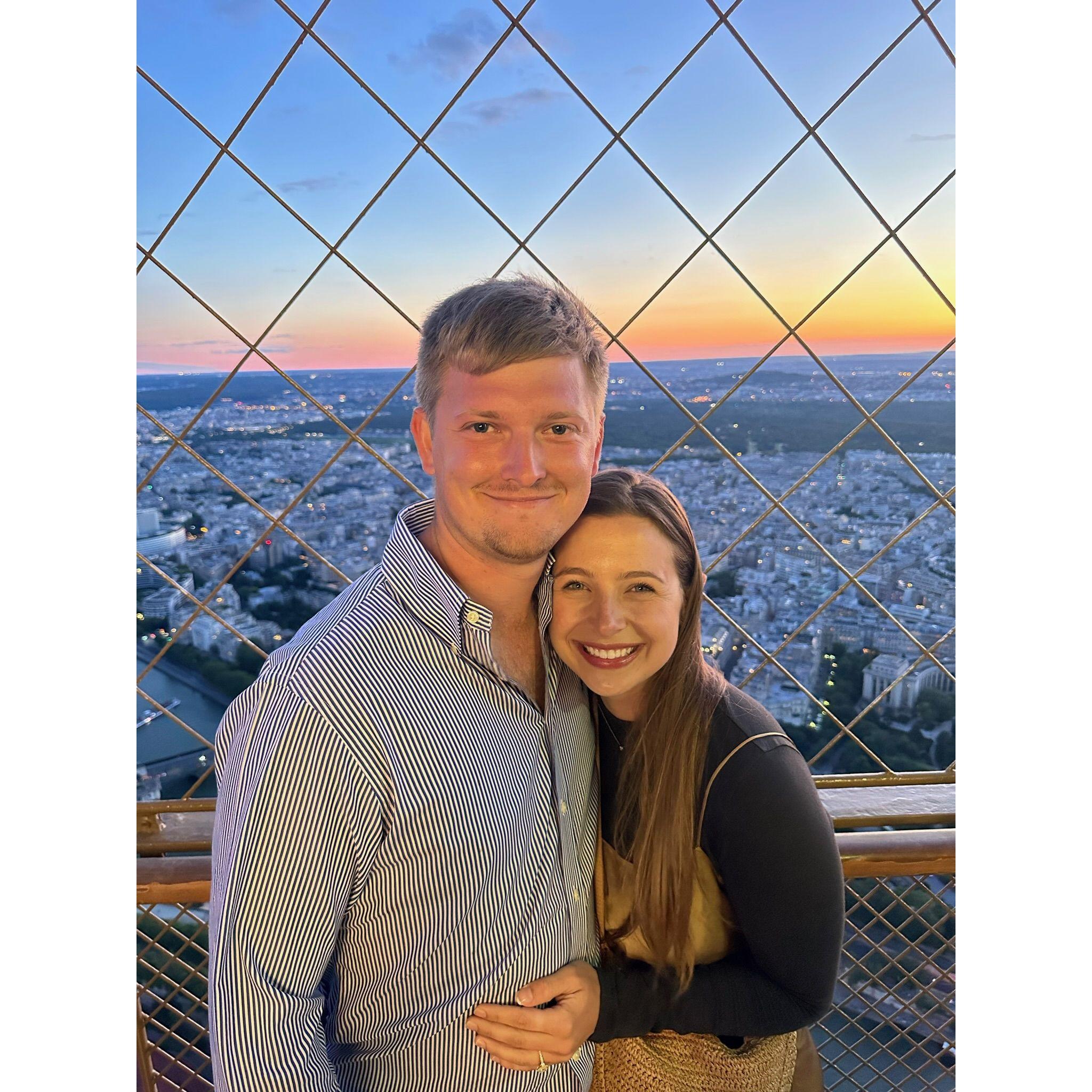 At the top of the Eiffel Tower!