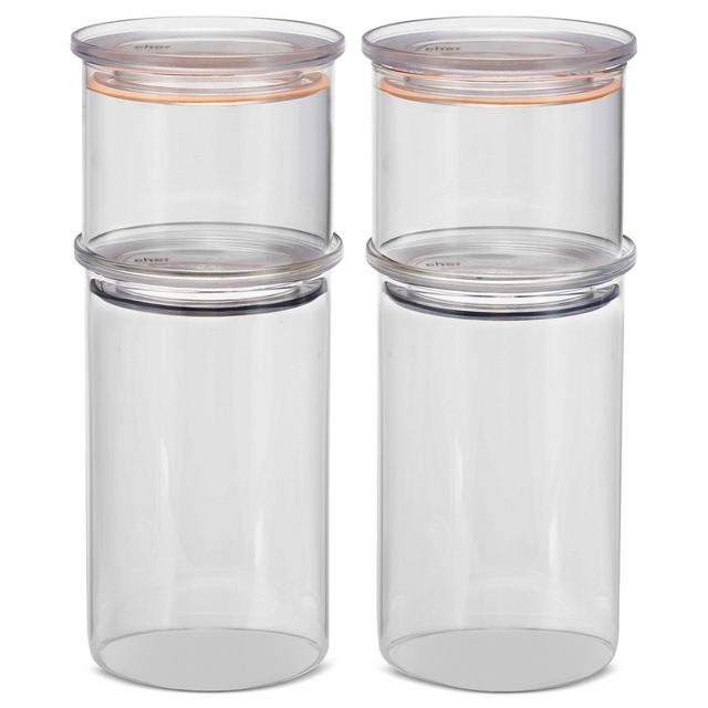 Modern Chef 8-Piece Glass Storage Canister Set