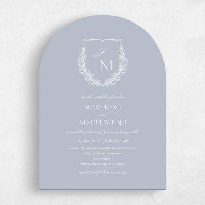 Grey Arch Wedding Invitation - Oakdale Portrait