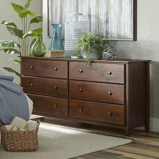 Grain Wood Furniture 6-drawer Solid Wood Dresser - Cherry