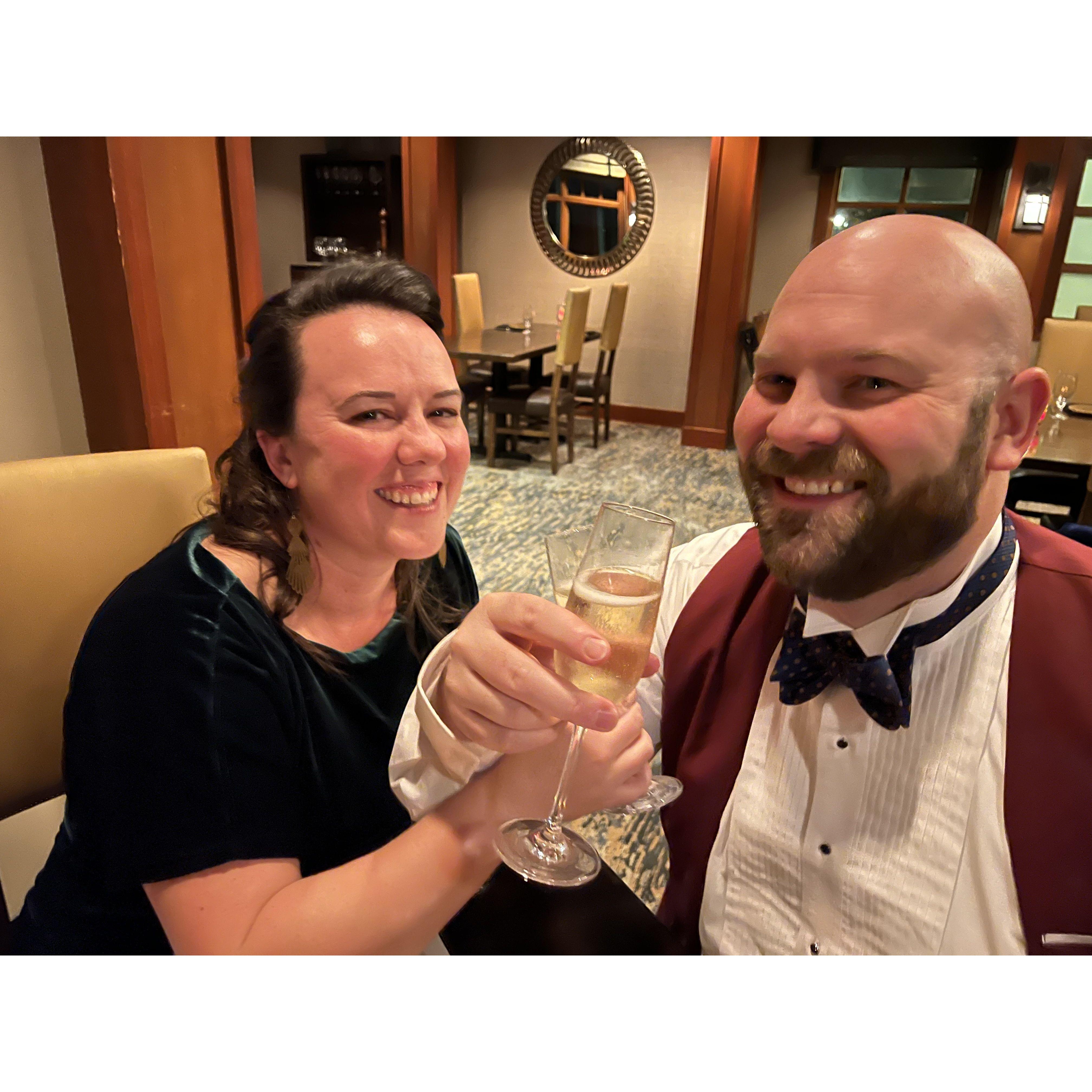 Champagne toast after our wedding ceremony.