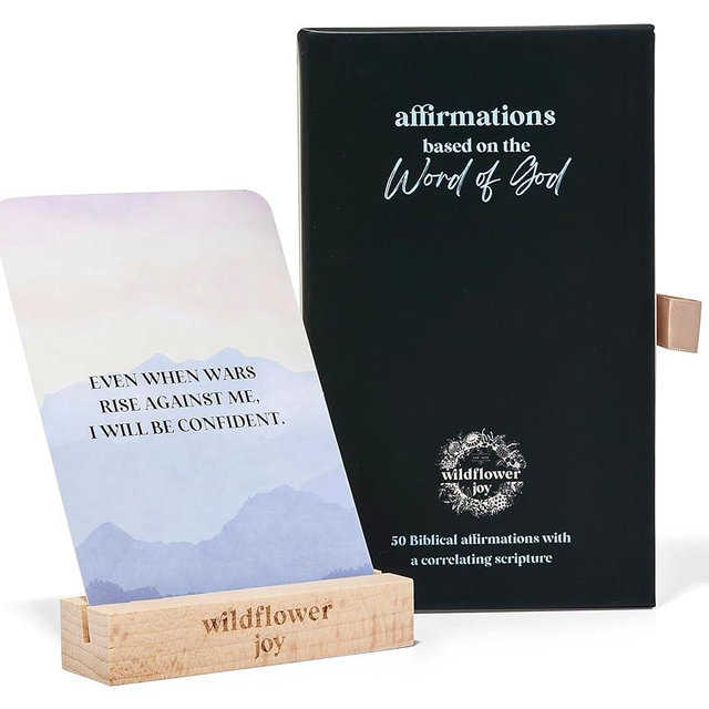 WildFlower Joy Christian Affirmation Cards for Women, 50 Affirmation Cards Based on the Word of God