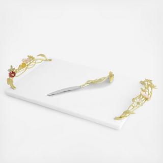 Wildflowers Cheese Board with Knife