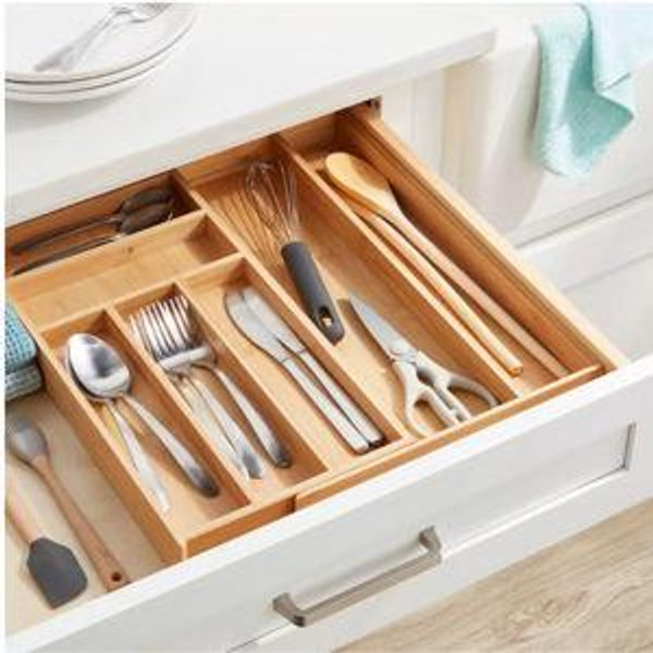 Bamboo 5 Compartment Flatware Drawer Organizer Brown - Brightroom™