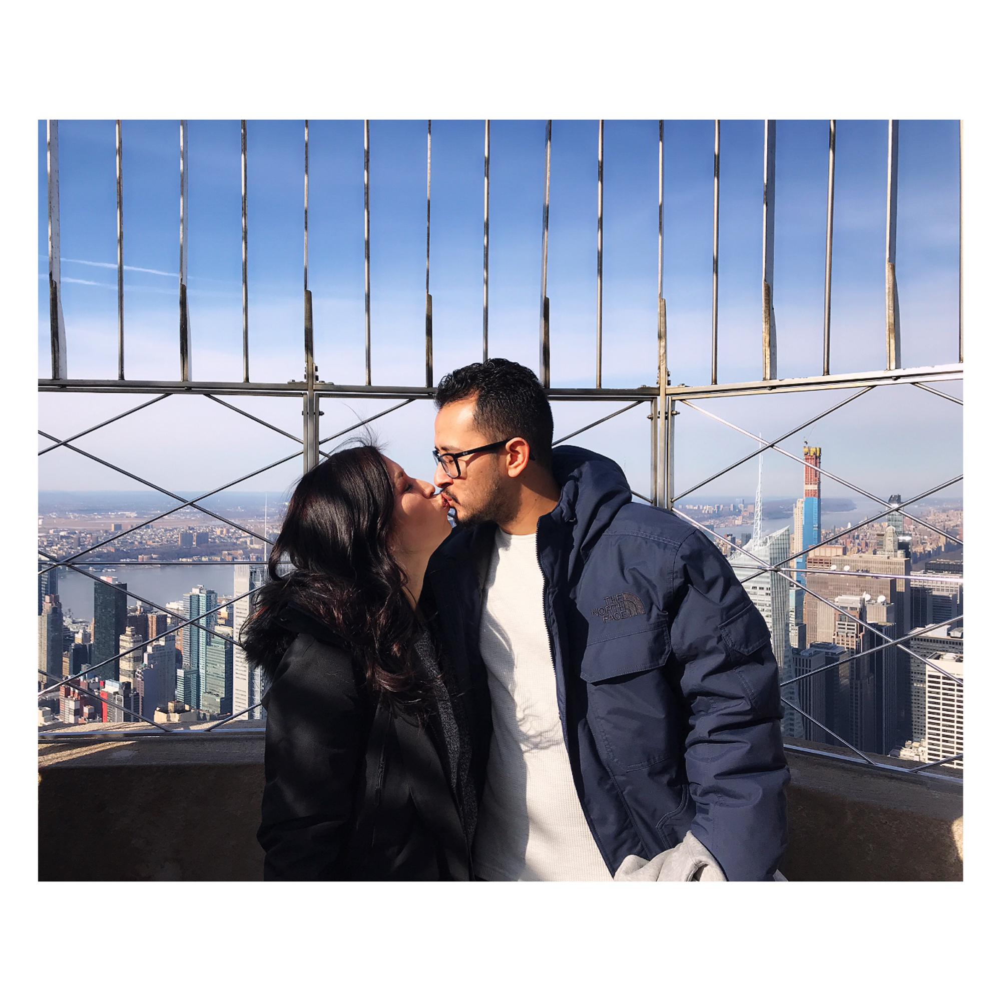 Valentines Day on top of the Empire State Building