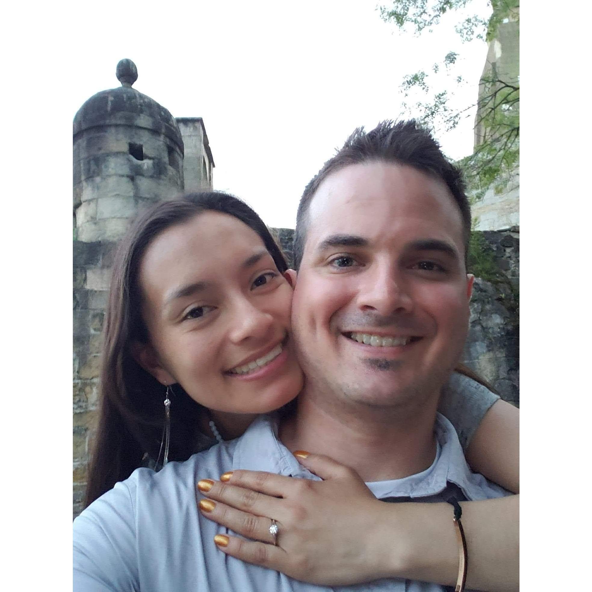 Our first picture together right after getting engaged :)