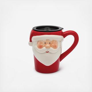 Santa Travel Mug with Lid