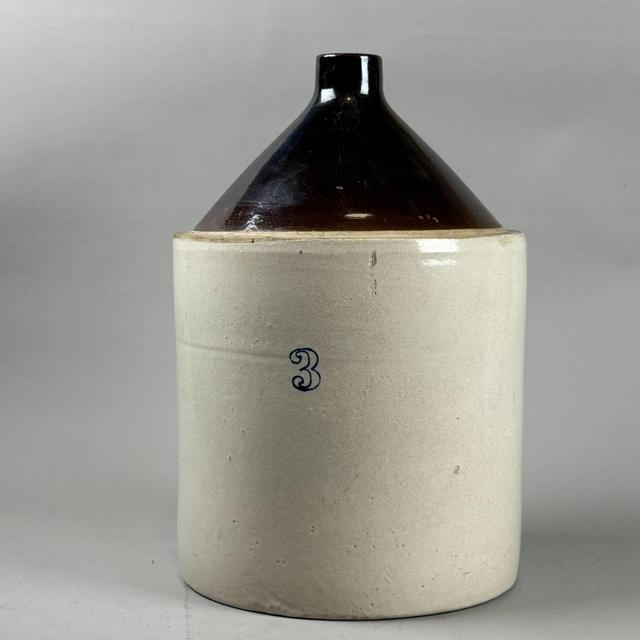 Vintage 1 Gallon Stoneware Whiskey Jug #2 Crock Jug Brown Tan Pottery Farmhouse Decor home Decor Man Cave Decor