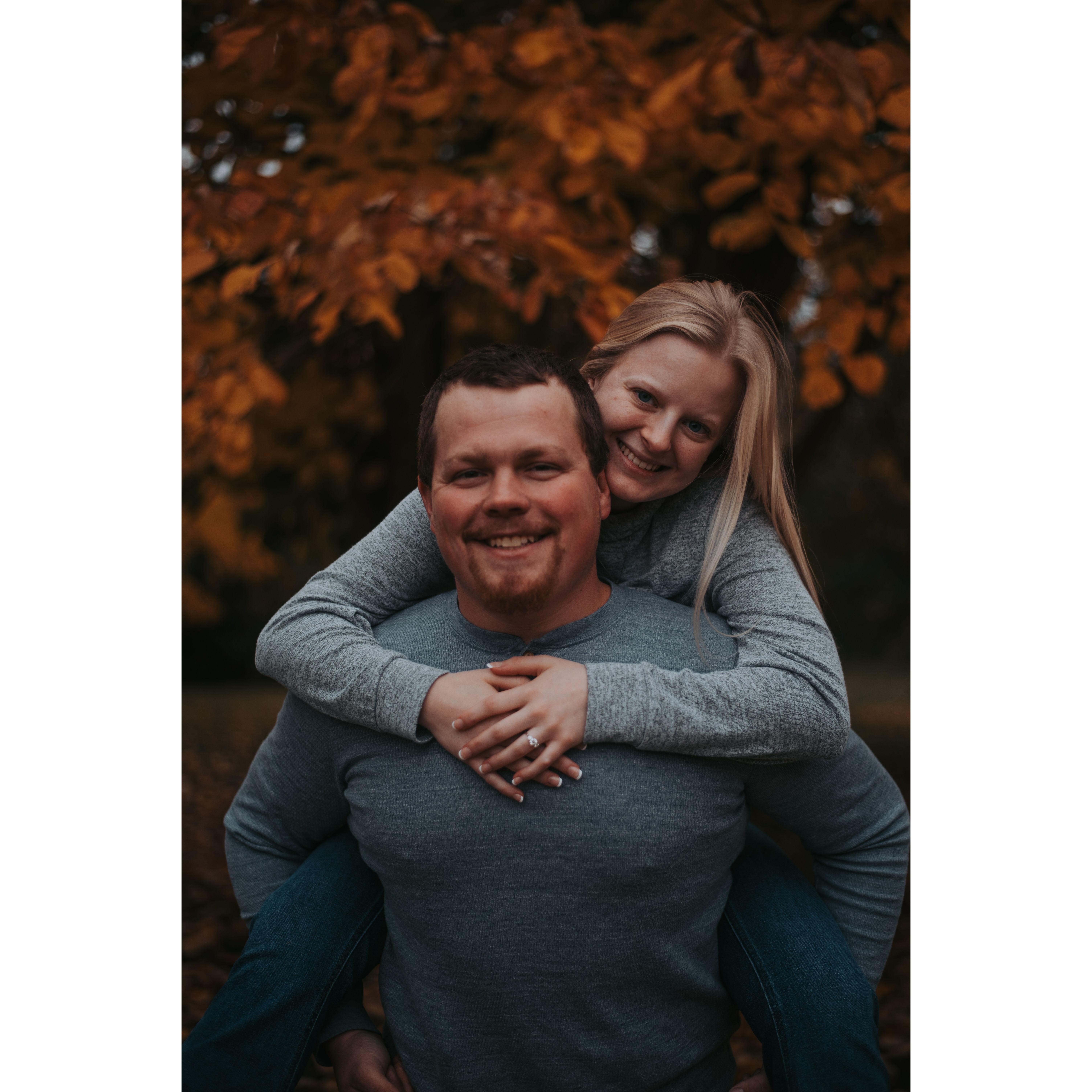Pictures right after getting engaged!