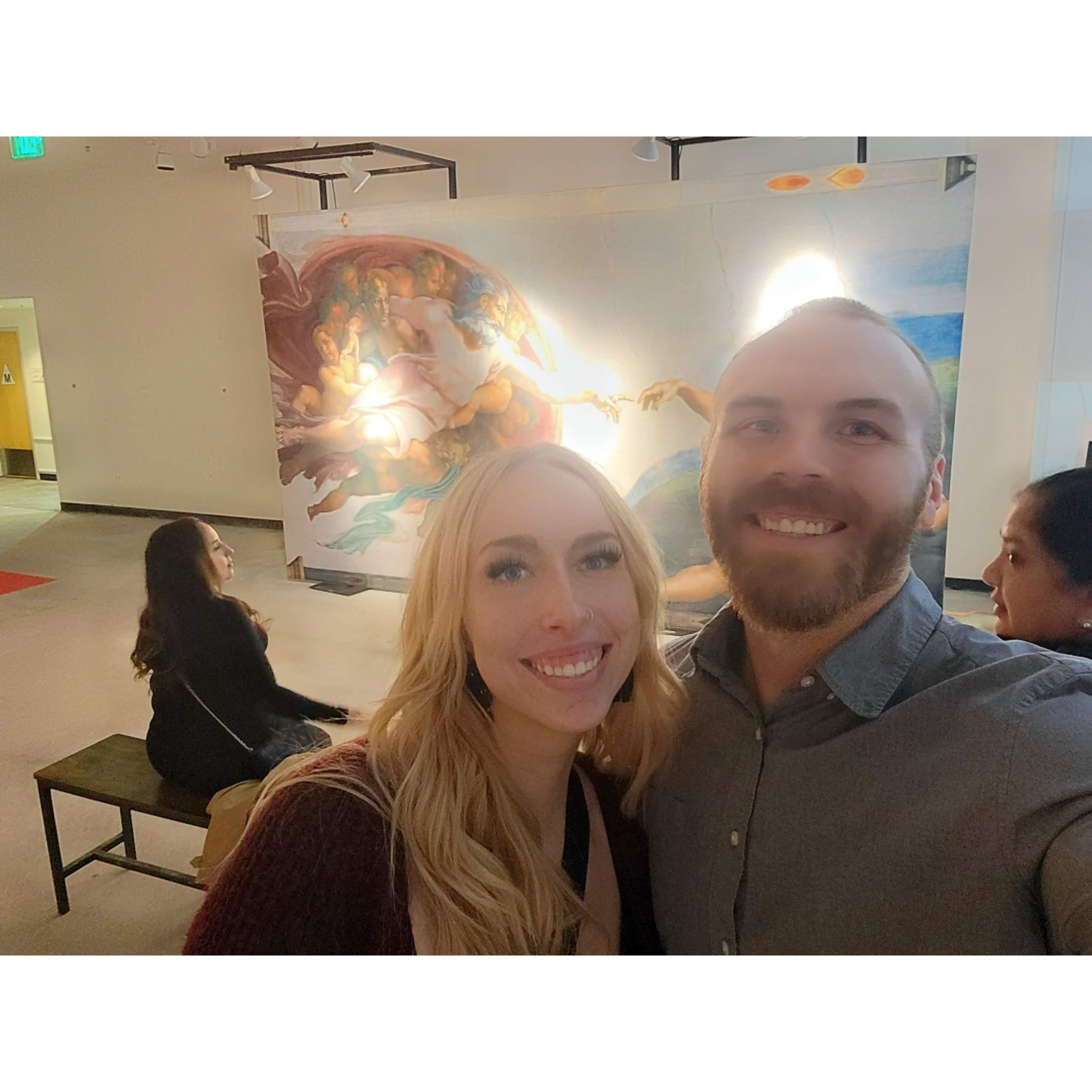 first selfie together Michael Angelo immersive experience
