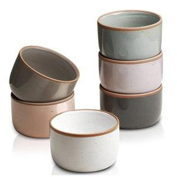 Set of 6 Colorful 8 oz Ramekins