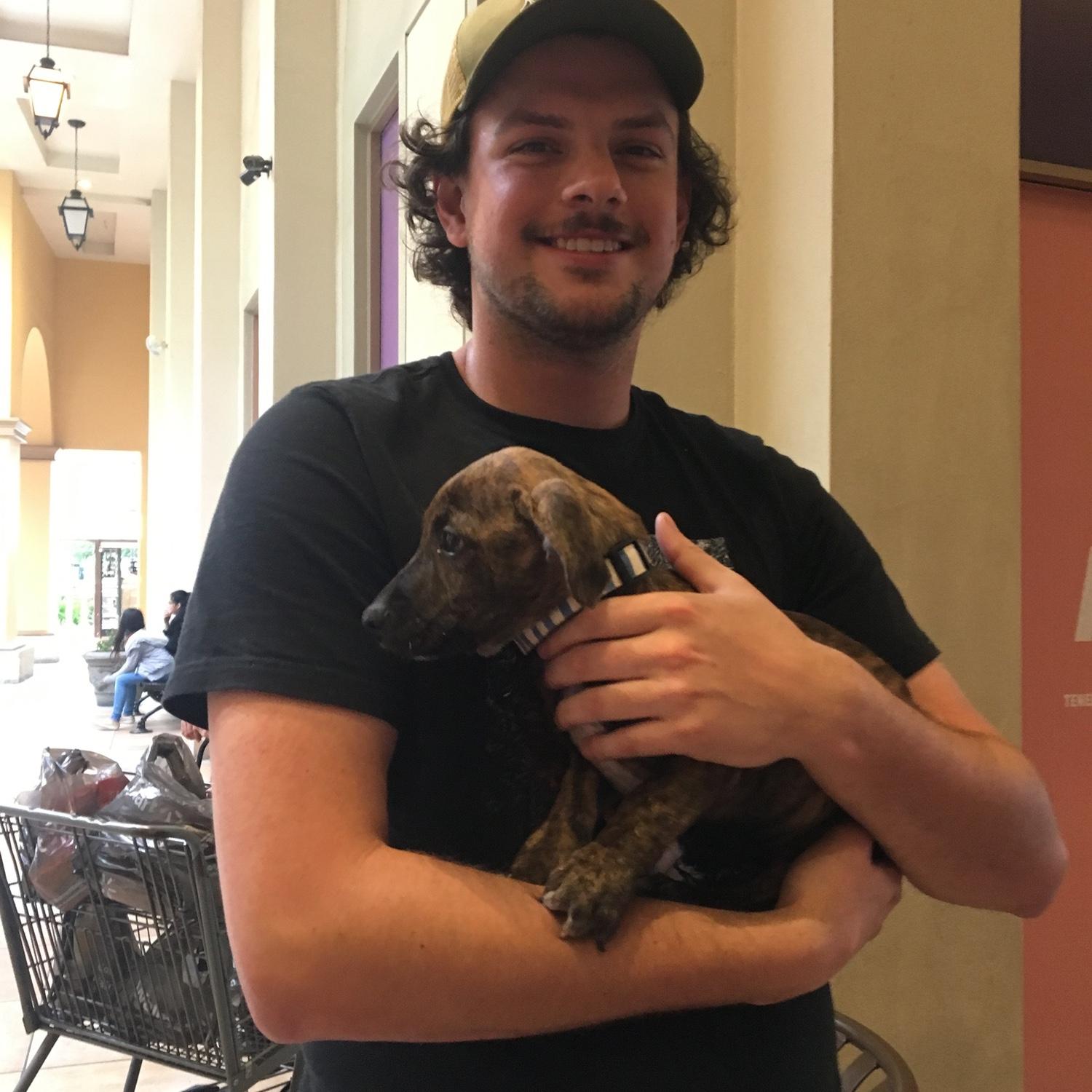 Adopting our first baby. We miss you Koda