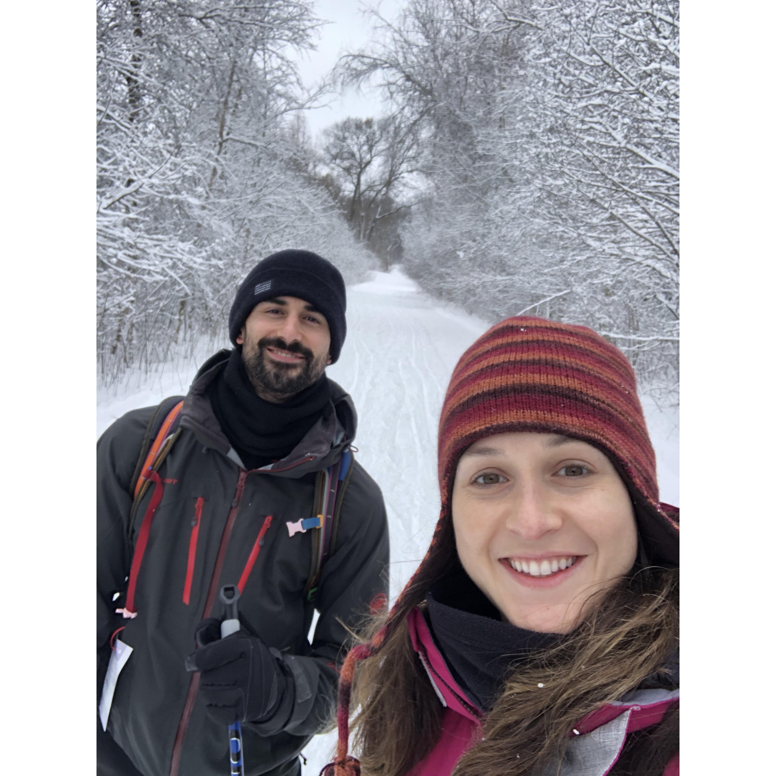 Experimenting cross country skiing
