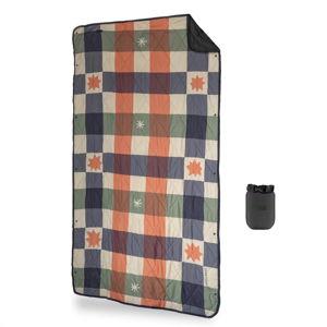 Gravel UltraPak™ Packable Puffy Camping Blanket – Lightweight Outdoor Blanket Waterproof for Camping, Hiking & Travel – Compact Puffy Blanket, Durable 20D Nylon, Easy Clean, Hands-Free Snap, Plaid