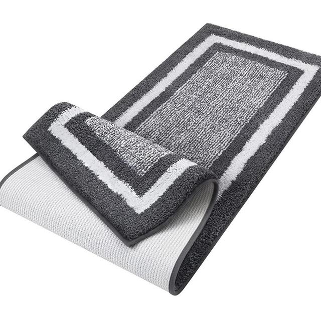 KMAT Bathroom Rugs Bath Mat,Non-Slip Fluffy Soft Plush Microfiber Bath Rugs, Machine Washable Quick Dry Shaggy Shower Carpet Rug for Bathroom, Tub and Shower (59"x20", Dark Grey)