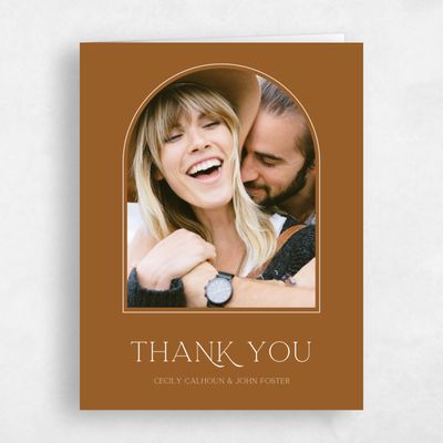 Dark Ochre, Orange Wedding Thank You - Alameda Arch