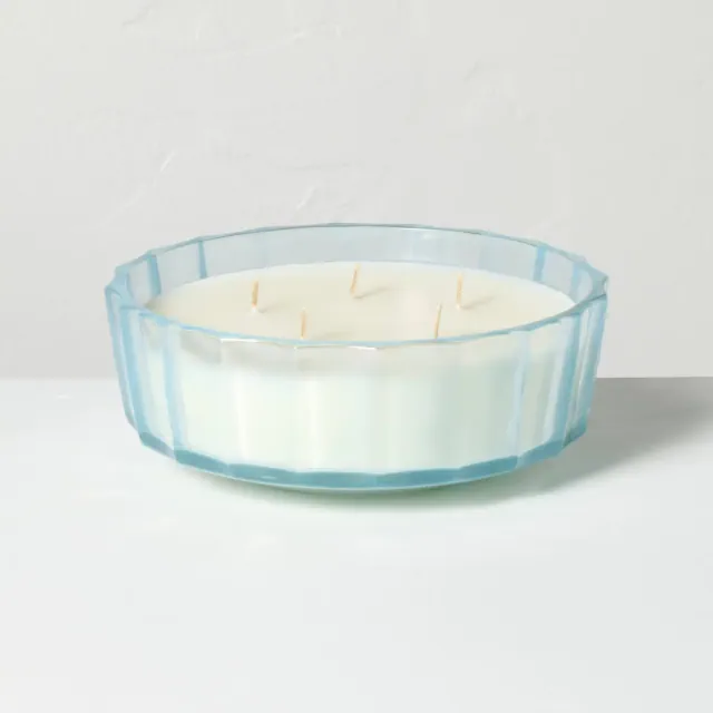 5 Wick XL Colored Glass Faceted Lavender and Birch Jar Candle 32oz - Hearth & Hand™ with Magnolia