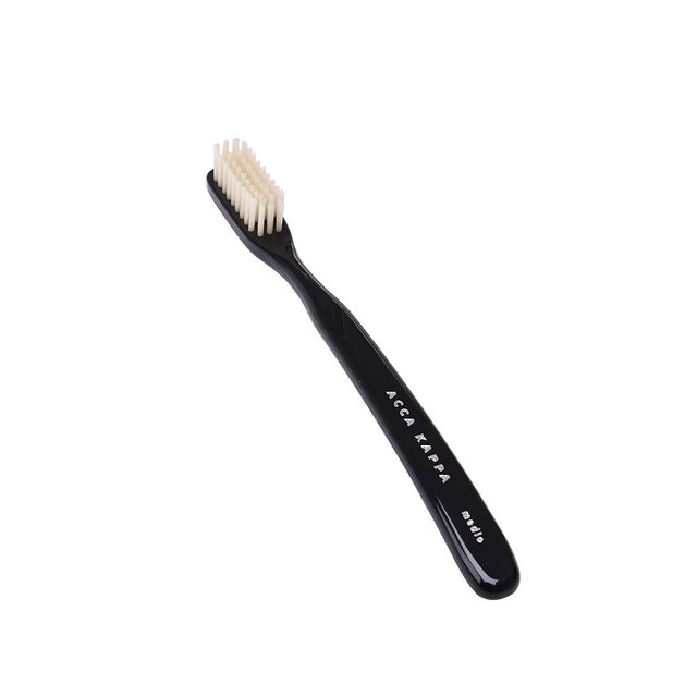 Acca Kappa Vintage Black Toothbrush Soft Nylon Bristles Retro-Style Ergonomic Handle