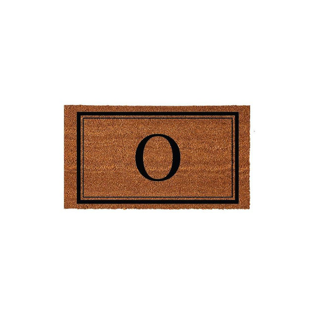Evergreen Flag Monogram Letter O Entrance Doormat | 28 x 16 inches | Dirt Catching Natural Coir | All-Season | Non-Slip Backing | Indoor and Outdoor Home Decor
