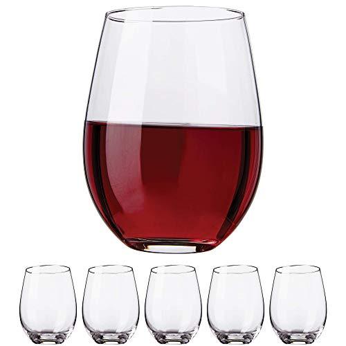 Stemless Wine Glasses Set, 18oz – Set of Elegant Cocktail Tumblers – Premium Glass Drinking Cups – Deluxe Gift Pack - Dishwasher Safe – by Kitchen Lux (12 Pack)