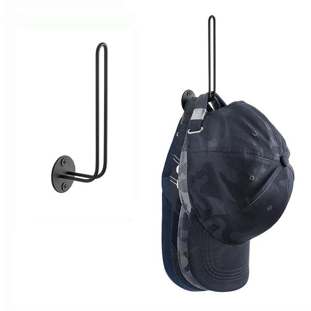 Mkono Hat Organizer for Baseball Caps, Set of 2 Wall Hat Rack 5 Inches Space Saving Holds 20 Caps Modern L -Shaped Hat Hooks Wall Mount Hat Holder for Closet Bedroom Storage, 2 Pcs