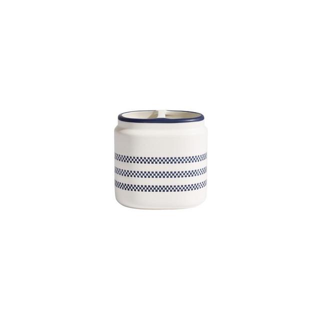 Peri Home Panama Stripe Toothbrush Holder in Navy