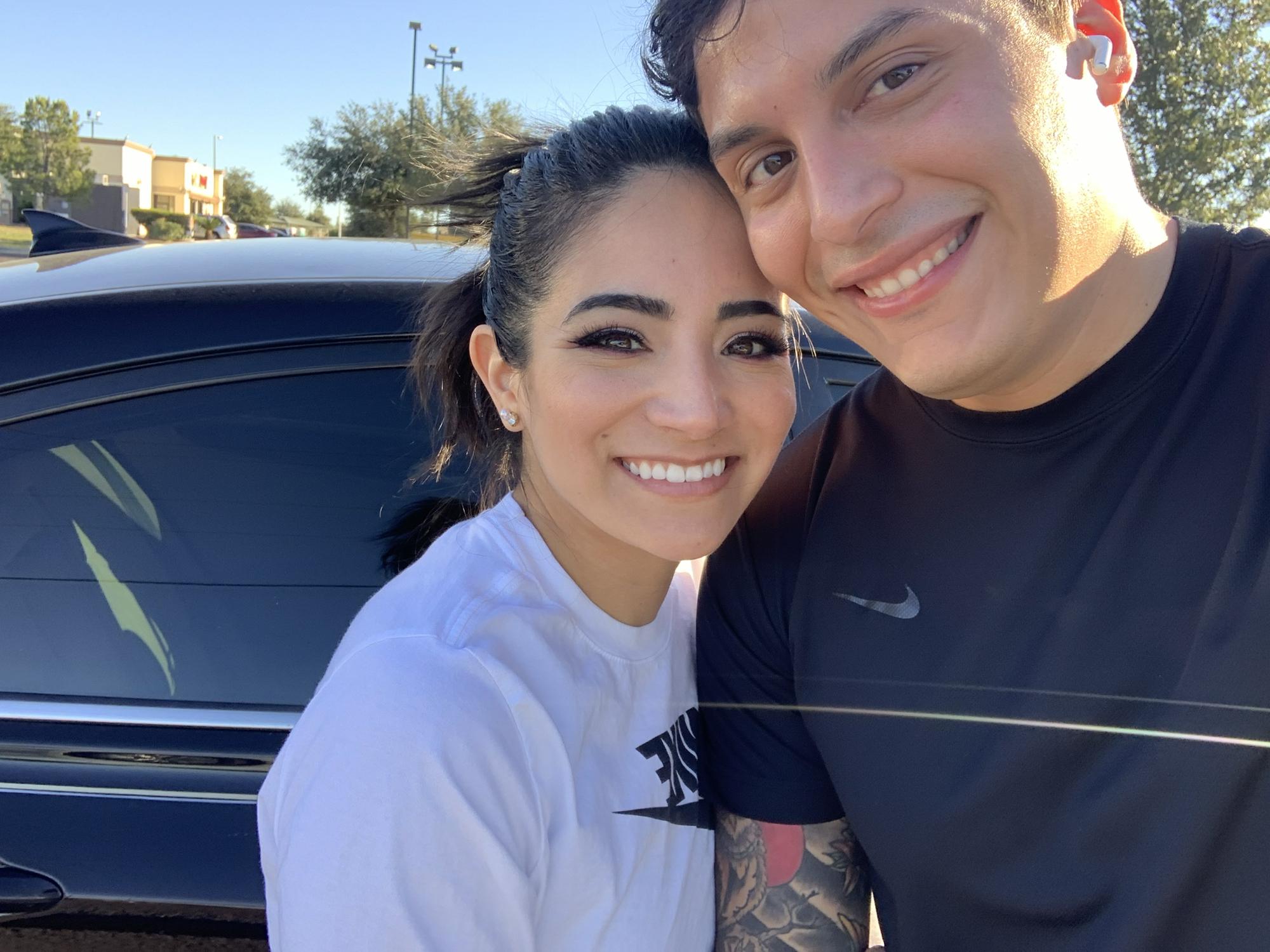 Right before running a half marathon (Jon’s first!)