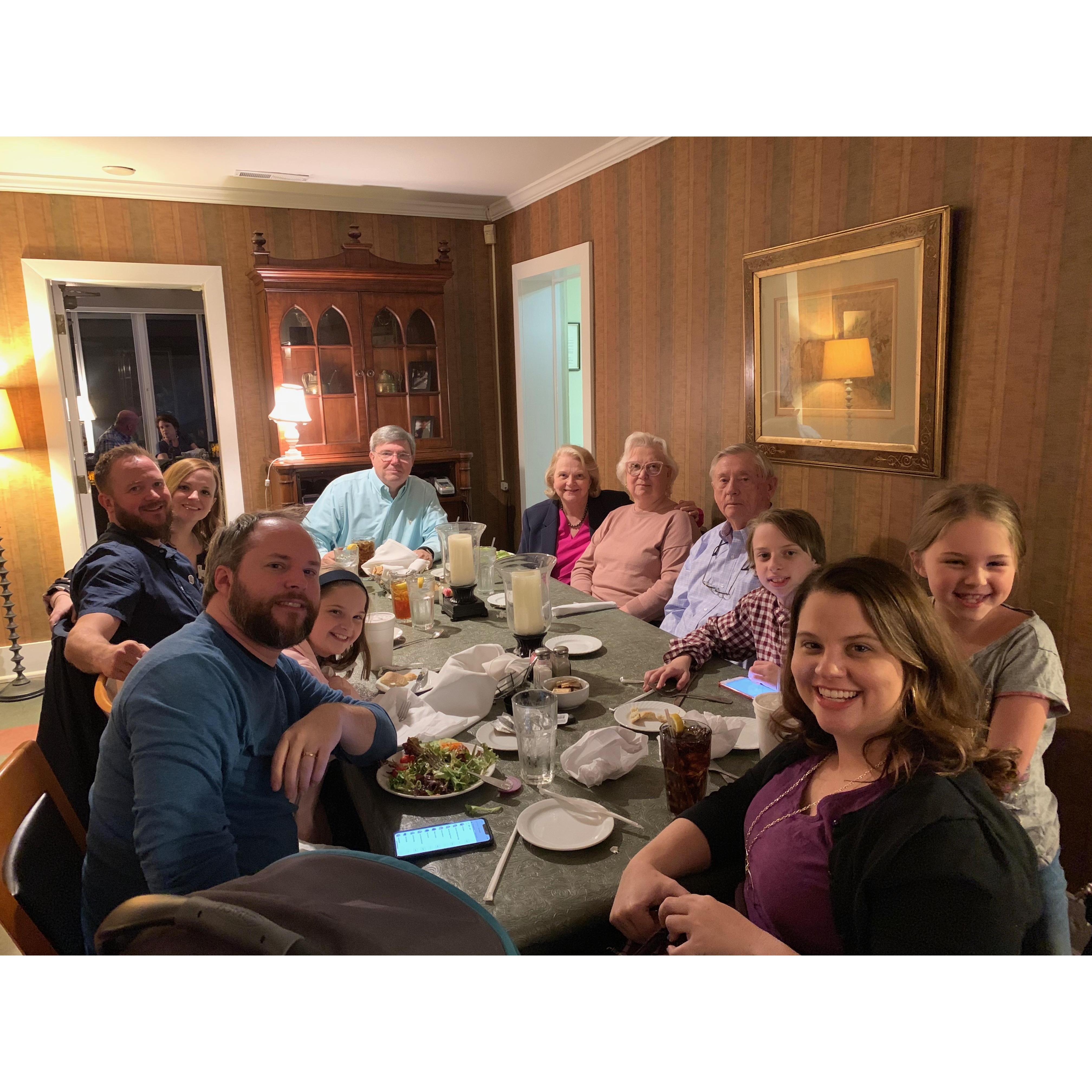 Kelly's birthday dinner after the engagement! January 2019