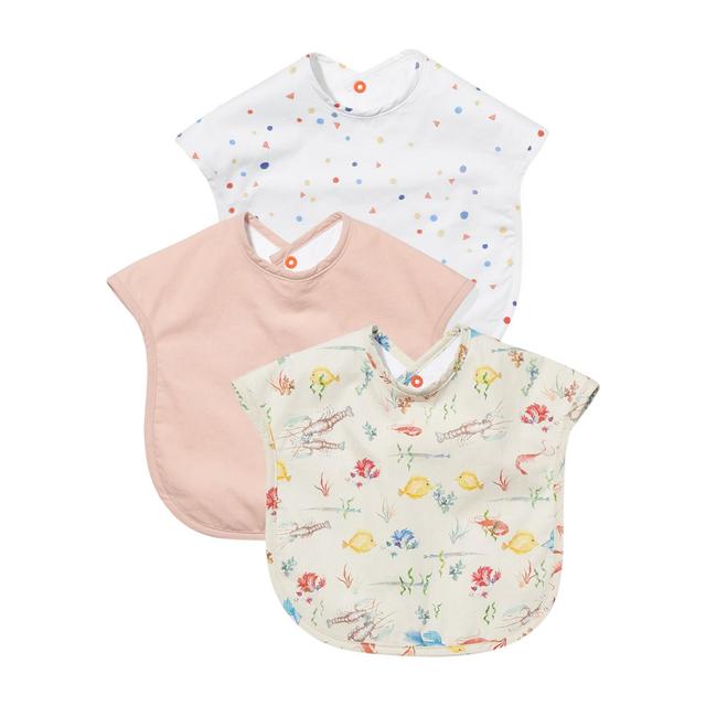 Maisonette Waterproof Bib 3 Pack, Pink Fish Kiss