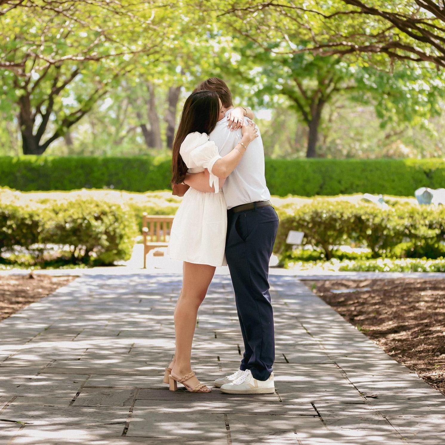 Dallas, TX - April 12, 2025 - The day Bryston proposed at the The Dallas Arboretum and Botanical Garden