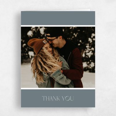 Steel Gray, Grey Wedding Thank You - Jet Photo