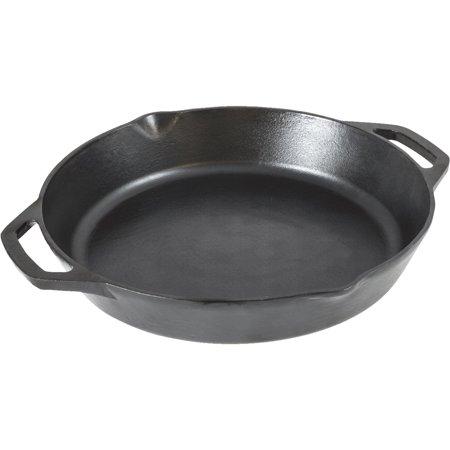 Lodge 12” Seasoned Cast Iron Dual Handle Pan, L10SKL, 12 Inch Diameter