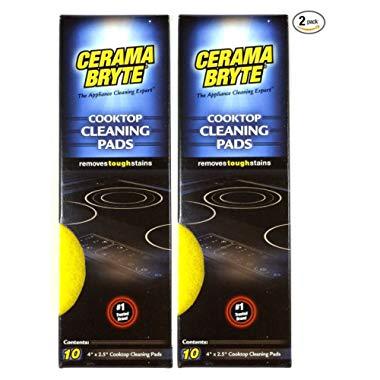 (2 Pack) Cerama Bryte Ceramic Cooktop Cleaning Pads, Total 20 Pads