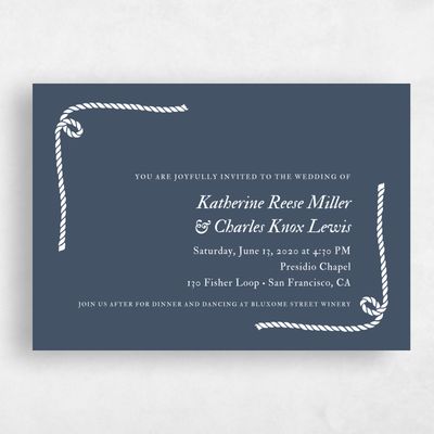 Blue Landscape Wedding Invitation - Providence Corner