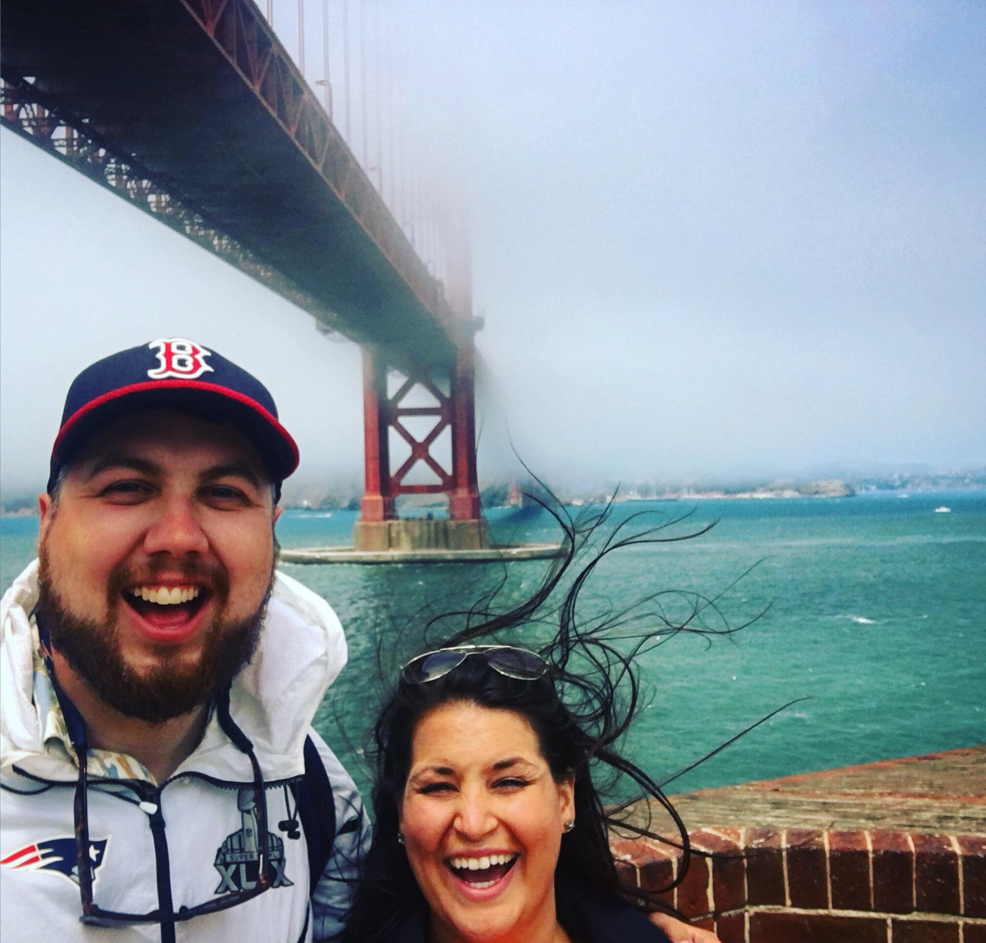 Under the [very windy] Golden Gate Bridge