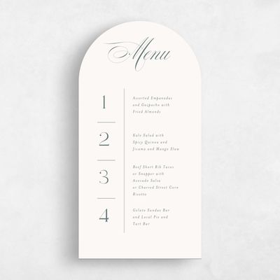 Beige Arch Wedding Menu - Classic Chapel