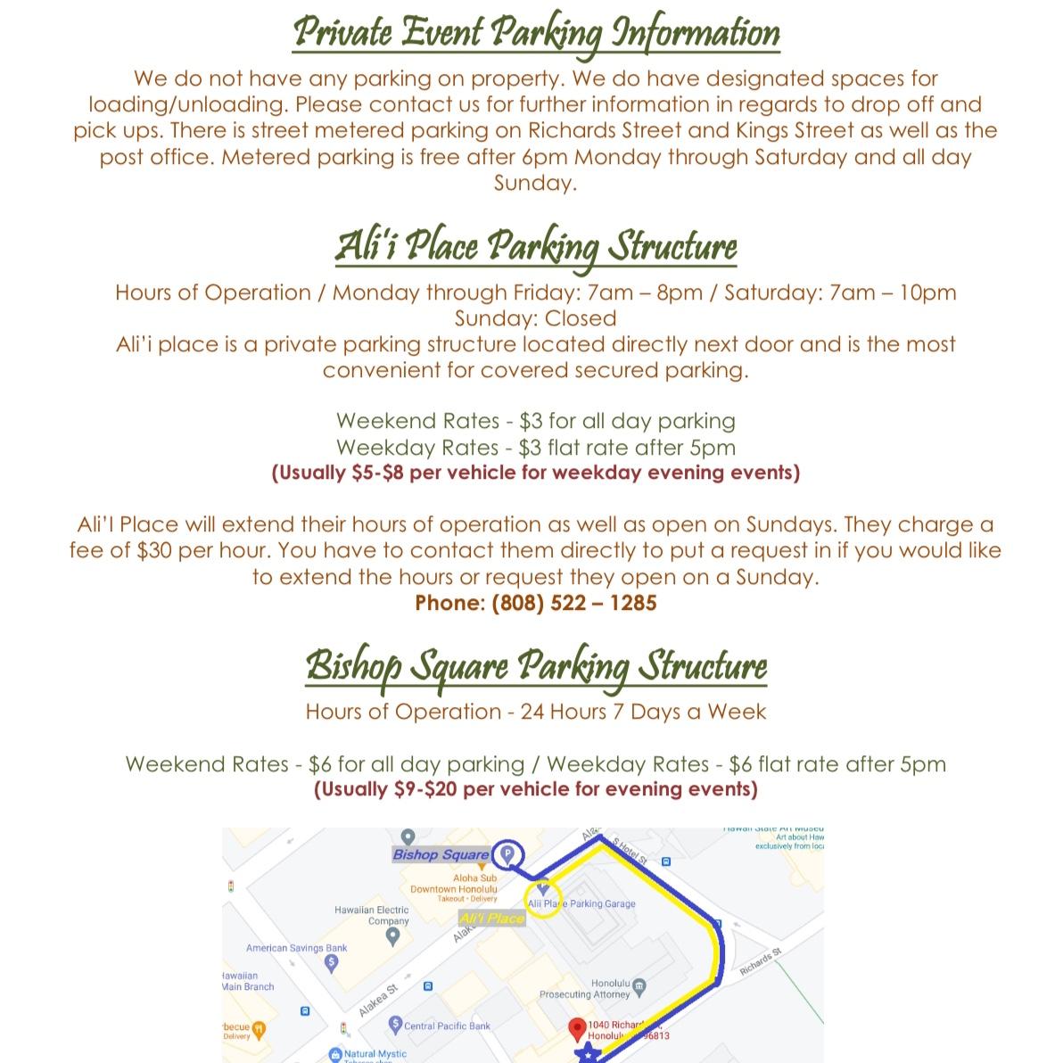 Venue Parking Information