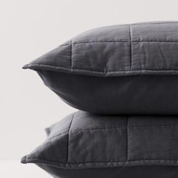 PACT Home Charcoal Organic Quilted Sham 2-Pack ST
