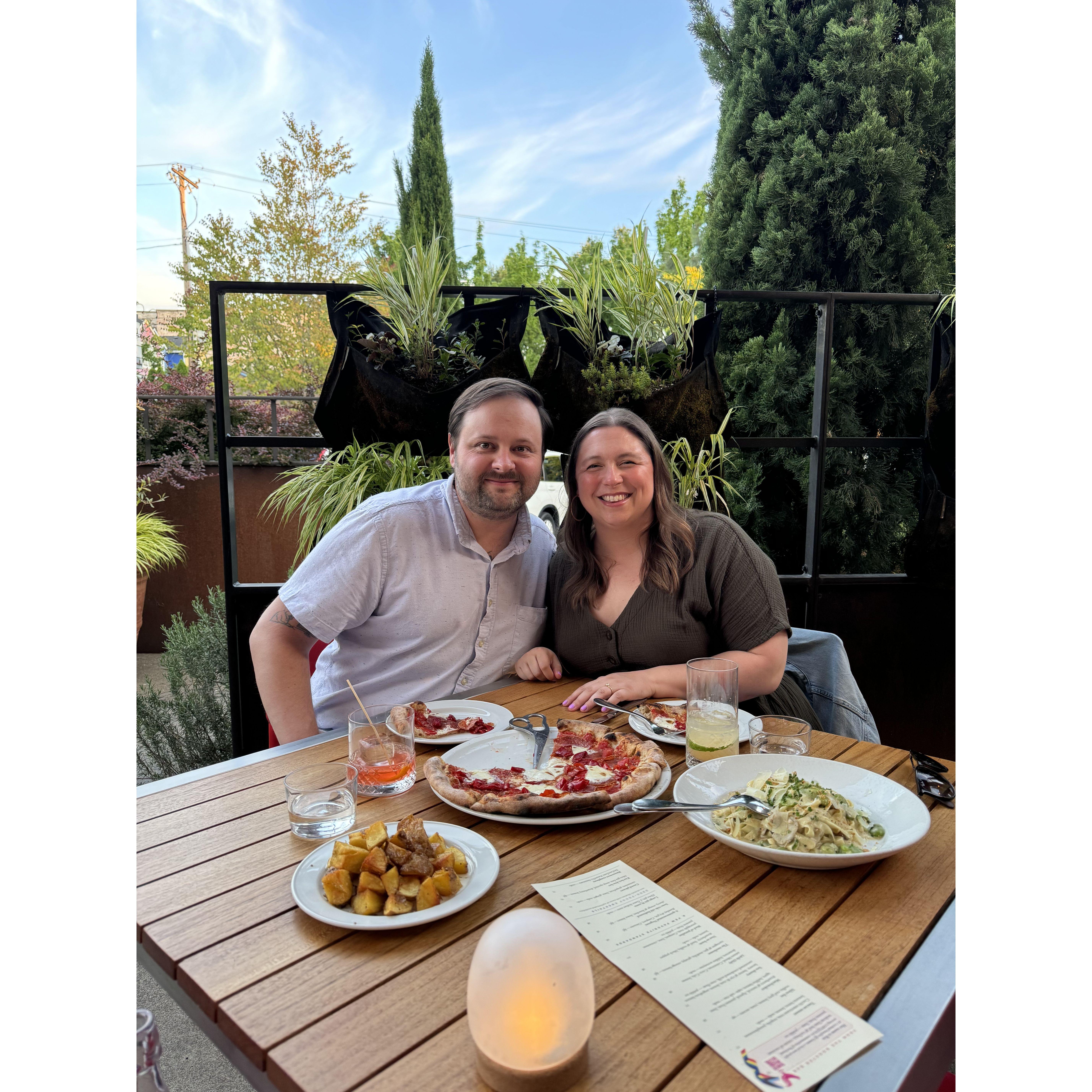We celebrated our engagement at Nostrana in Portland.