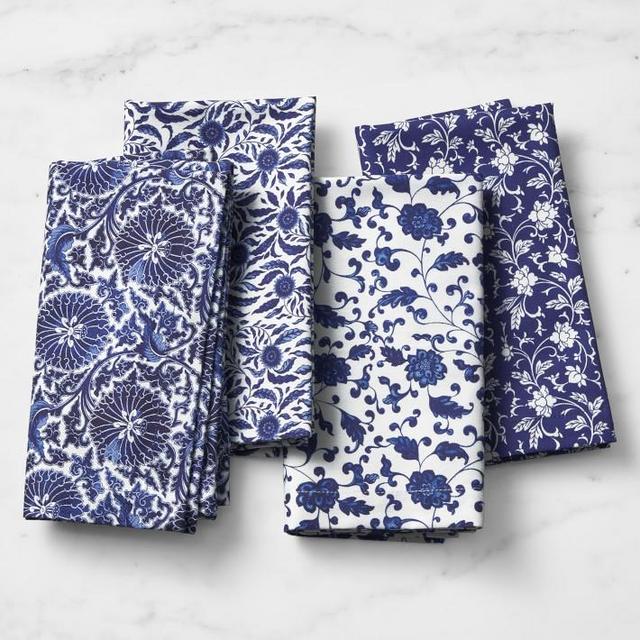 Marlo Thomas Blue Dinner Napkins, Set of 4