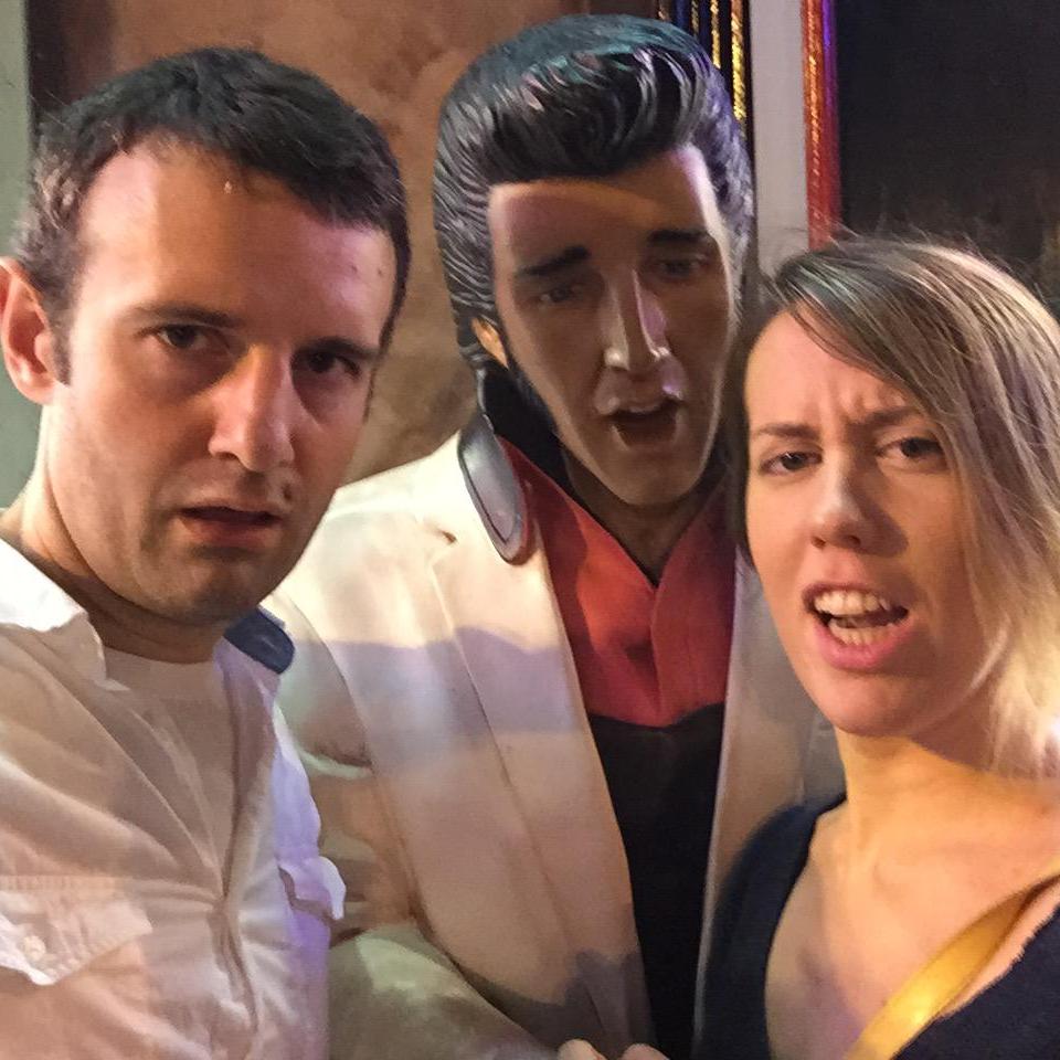 Impersonations with The King in Nashville on one of our date weekend getaways. Rebecca went with early Elvis. Tim went with his later years.