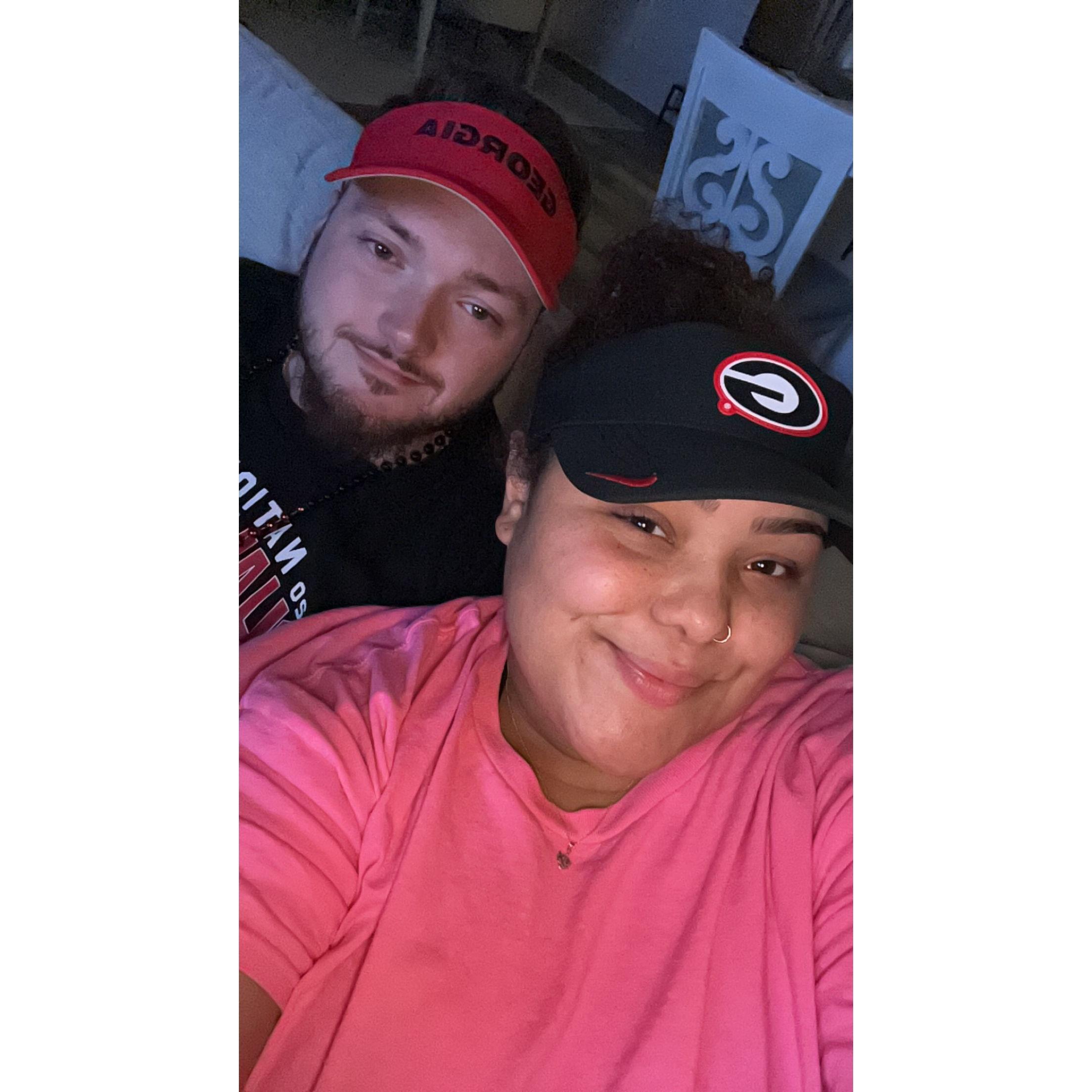 One of the many times we have watched Georgia play because how do you marry Melvin Johnson III and not like Georgia Football??? hahah