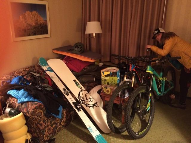 We don't travel light.... bikes, skis, snowboards, camping gear!