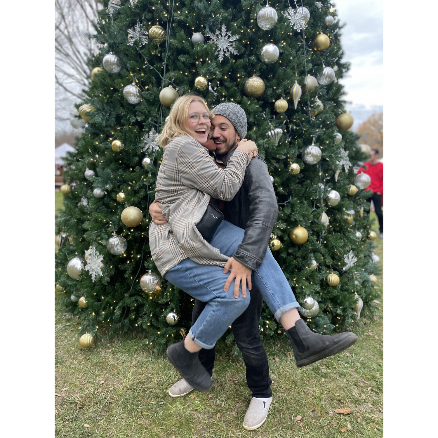 This is my favorite picture of us. I yelled "catch me!" and leapt in the air. This was the result.