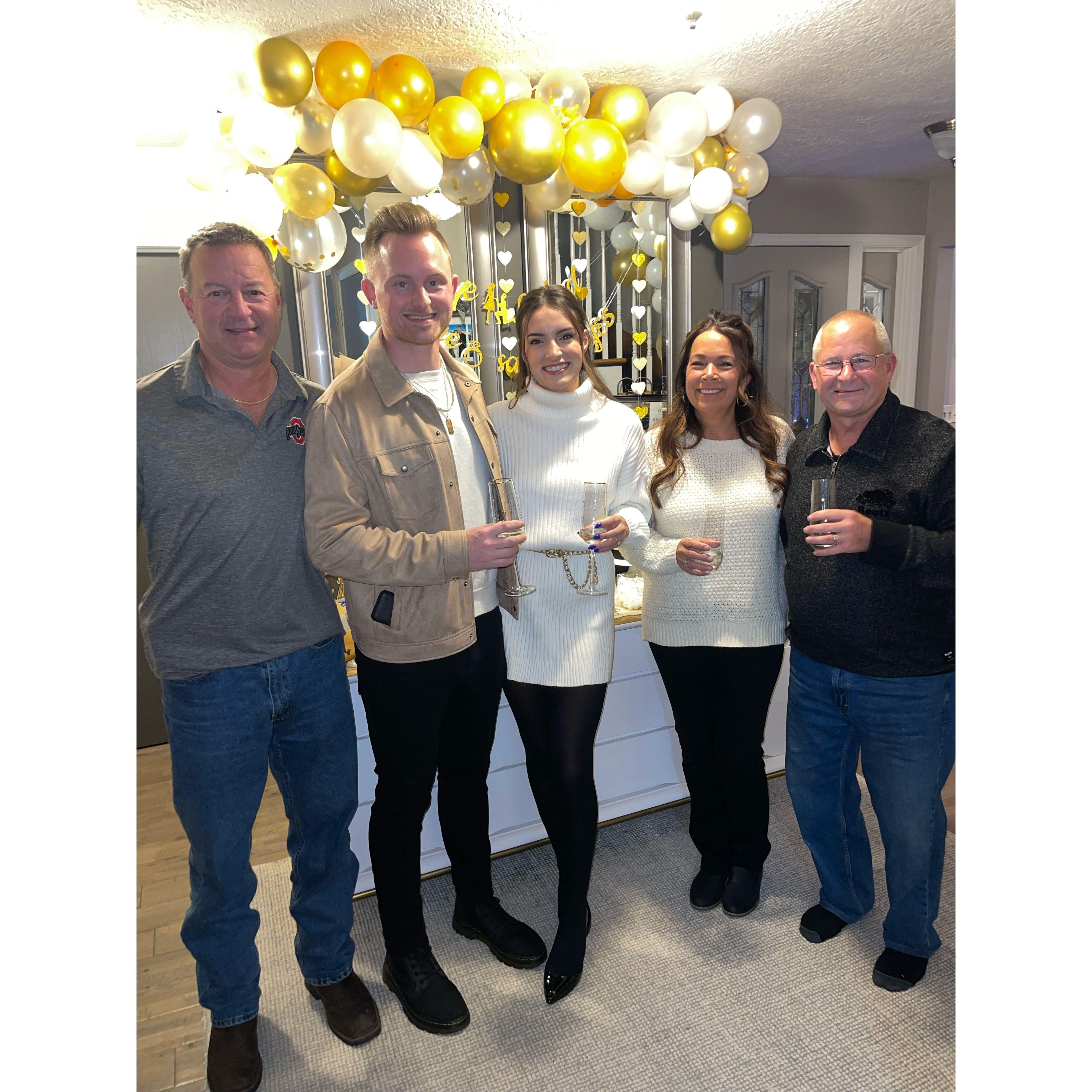 Terre and Tom (Alex's mom & step-dad) hosted a beautiful & cozy engagement party