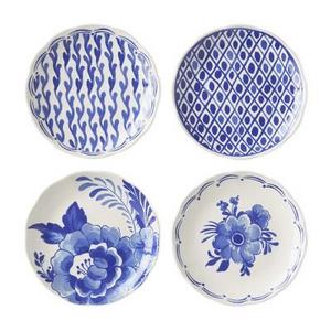 AERIN Sea Blue Appetizer Plates, Set of 4